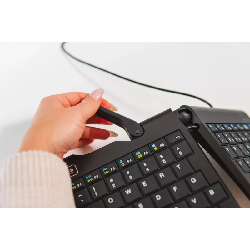 BakkerElkhuizen Goldtouch Travel Go2 con cable DE Qwertz, mini, con cable, USB, interruptores de tijera, QWERTZ, negro