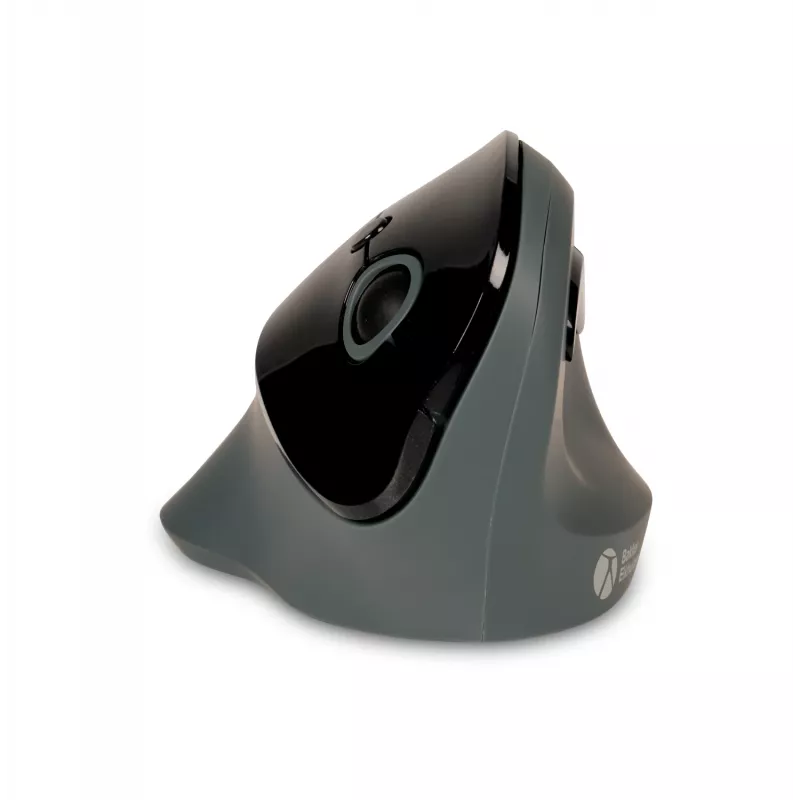 BakkerElkhuizen PRF Mouse Wireless gris oscuro, diestro, diseño vertical, óptico, RF Wireless, 1600 DPI, negro, gris