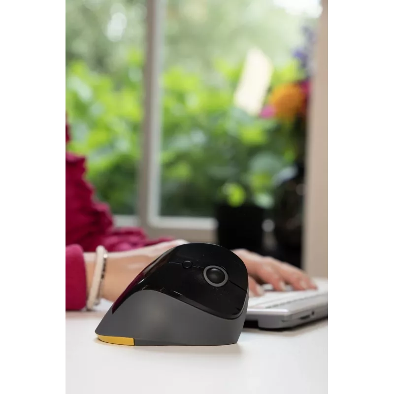 BakkerElkhuizen PRF Mouse Wireless gris oscuro, diestro, diseño vertical, óptico, RF Wireless, 1600 DPI, negro, gris