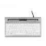 BakkerElkhuizen S-Board 840 DE Qwertz, tenkeyless (80 - 87%), con cable, USB, interruptores de tijera, QWERTZ, gris claro, blanco