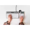 BakkerElkhuizen S-board 840 Numeric teclado, USB, PC, 1,2 m, gris claro, blanco