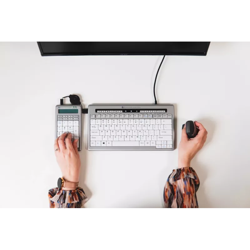 BakkerElkhuizen S-board 840 Numeric teclado, USB, PC, 1,2 m, gris claro, blanco