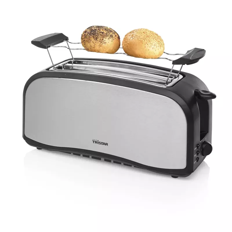 Tostadora Tristar BR-1046 4 rebanadas negra acero inoxidable 1400W