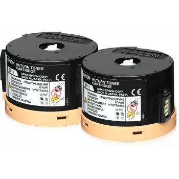 Pack de doble cartucho de tóner Epson Return 2 x 2,5k, 2500 páginas, negro, 1 ud.