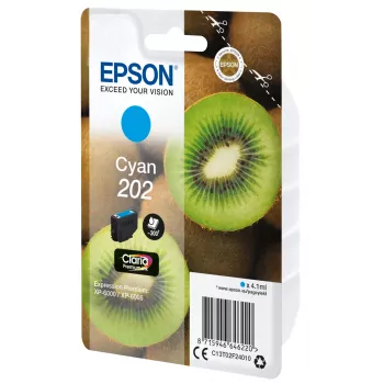 Epson Kiwi Singlepack cian 202 Claria Premium Ink, rendimiento estándar, cian, 4,1 ml, 1 ud., 300 páginas