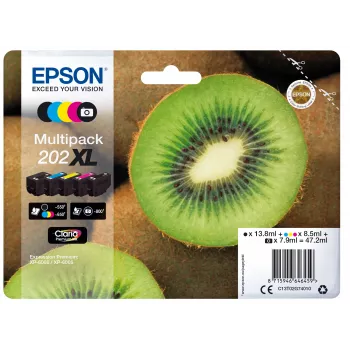 Epson Kiwi Multipack 5 colores 202XL Claria Premium tinta