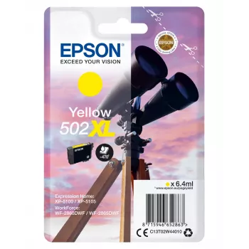 Epson Singlepack amarillo 502XL tinta, rendimiento alto (XL), amarillo, tinta pigmentada, 6,4 ml, 1 unidad, 470 páginas