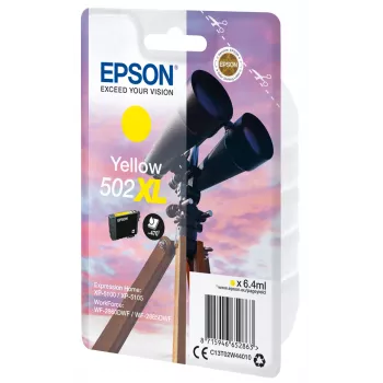 Epson Singlepack amarillo 502XL tinta, rendimiento alto (XL), amarillo, tinta pigmentada, 6,4 ml, 1 unidad, 470 páginas