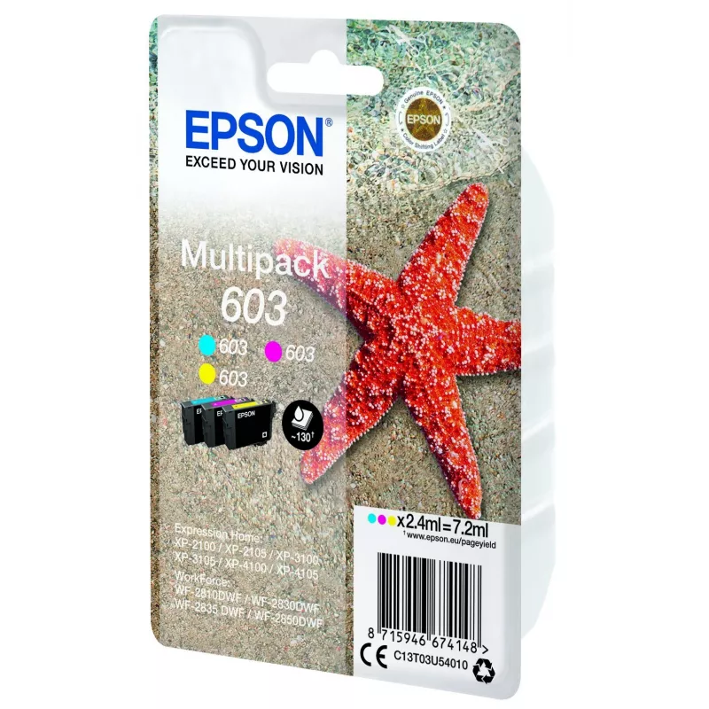 Cartucho de tinta Epson C13T03U54020 — original rendimiento estándar, cian/magenta/amarillo, 2,4 ml, 130 páginas, 1 unidad