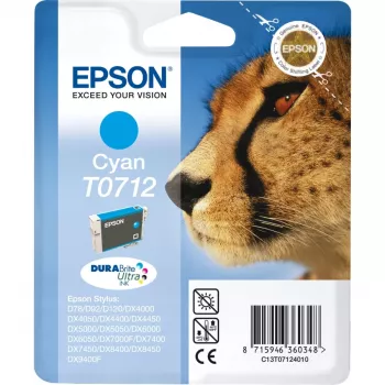 Epson Cheetah Singlepack cian T0712 DURABrite Ultra Ink, cian, 1 ud.