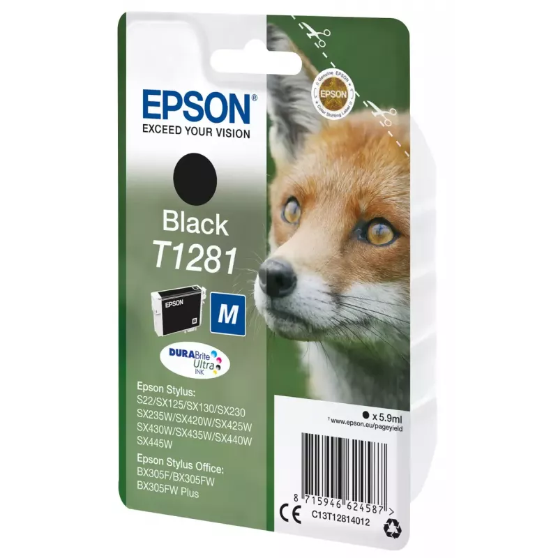 Epson T1281 Fox Singlepack cartucho de tinta negro