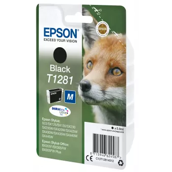 Epson Fox Singlepack negro T1281 DURABrite Ultra tinta, negro, tinta pigmentada, 5,9 ml, 1 unidad