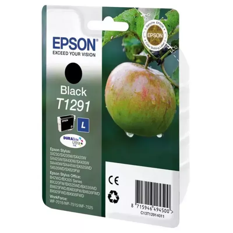 Cartucho de tinta Epson T1291 DURABrite Ultra – negro pigmentado, pack individual, 1 ud.