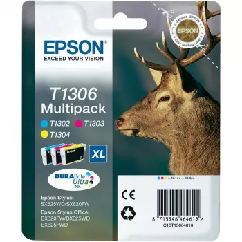 Epson Stag multipack 3 colores T1306 DURABrite Ultra tinta, cian, magenta, amarillo, tinta pigmentada, 1 ud., multipack