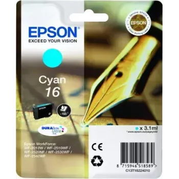 Cartucho de tinta Epson C13T16224010 DURABrite Ultra cian pack individual rendimiento estándar