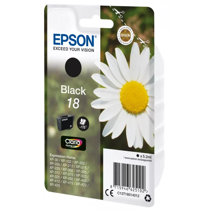 Epson 18 C13T18014022 cartucho de tinta, 5,2 ml, negro