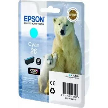 Cartucho de tinta Epson C13T26124010 pack individual cian 26 Claria Premium – cian, 1 ud.
