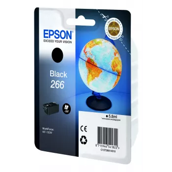 Epson Globe pack individual negro 266 cartucho de tinta, negro, tinta pigmentada, 5,8 ml, 1 ud., 250 páginas