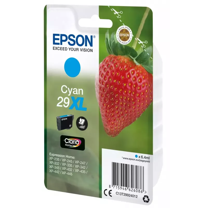 Epson Strawberry 29XL C cartucho de tinta 1 ud. original alto (XL) rendimiento cian