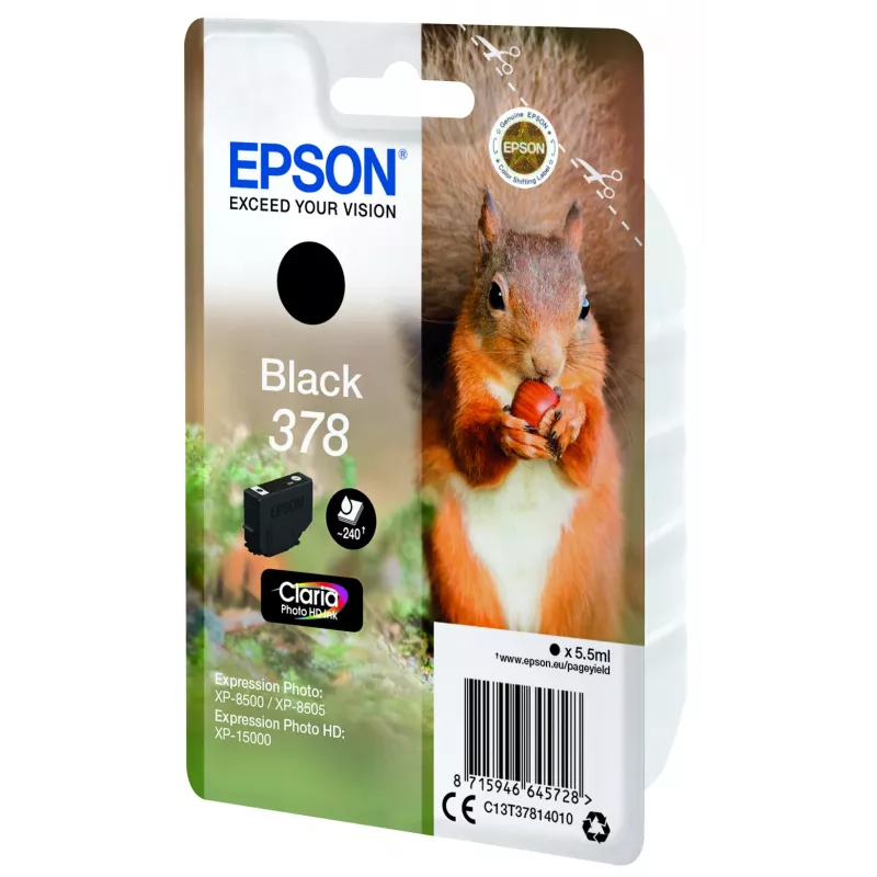 Epson 378 C13T37814020 cartucho de tinta para Expression Photo XP, 5,5 ml, negro