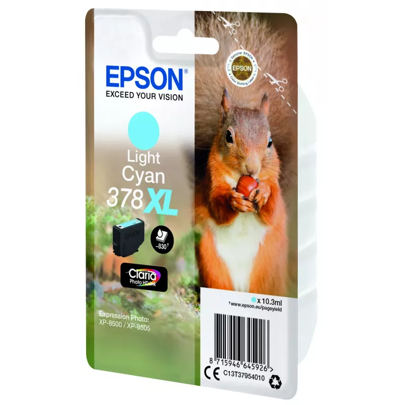 Epson Squirrel pack individual cian claro 378XL Claria Photo HD tinta