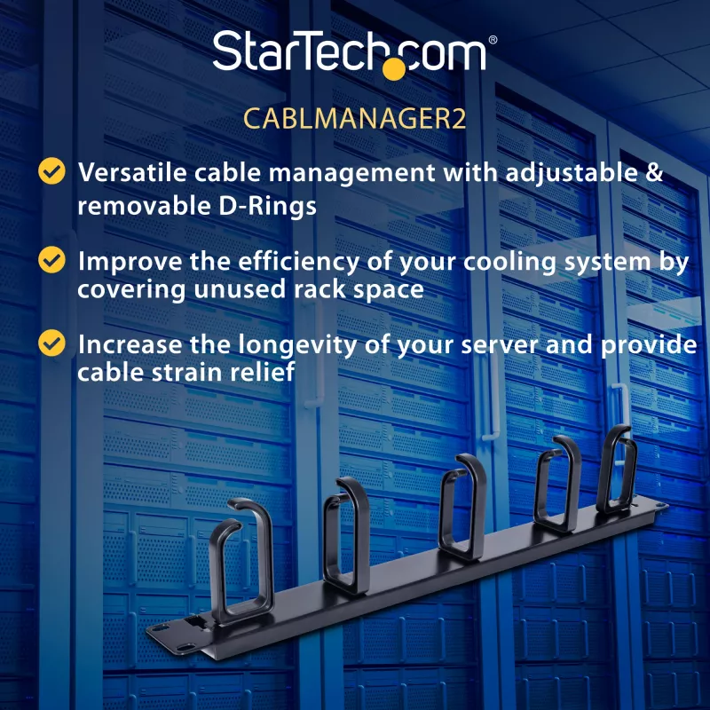 StarTech.com panel de gestión de cables para rack de 19