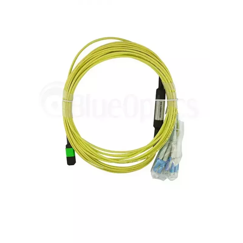 BlueOptics CBL-0206-02-BO Cable breakout de fibra monomodo, MTP/APC a 4x Duplex LC/UPC, 2 m