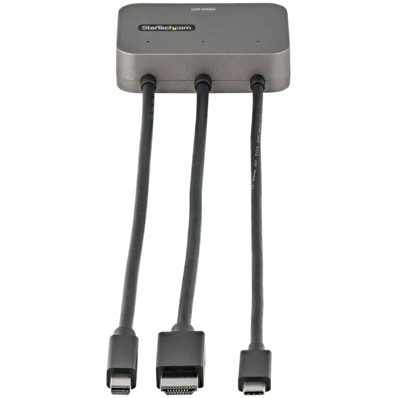 StarTech.com Adaptador multipuerto 3 en 1 a HDMI - convertidor de USB-C, HDMI o Mini DisplayPort a HDMI 4K 60Hz para salas de conferencias - adaptador de vídeo AV digital para conectar un monitor/pantalla HDMI