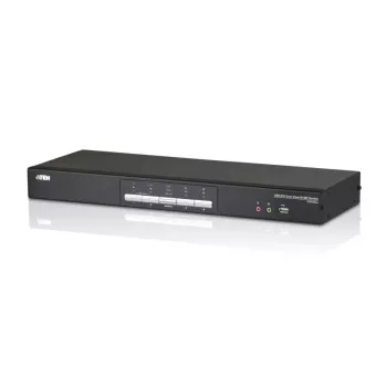 Conmutador KVM ATEN 4 puertos USB DVI Dual-View con audio y hub USB 2.0 (cables KVM incluidos)