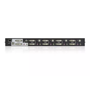 Conmutador KVM ATEN 4 puertos USB DVI Dual-View con audio y hub USB 2.0 (cables KVM incluidos)