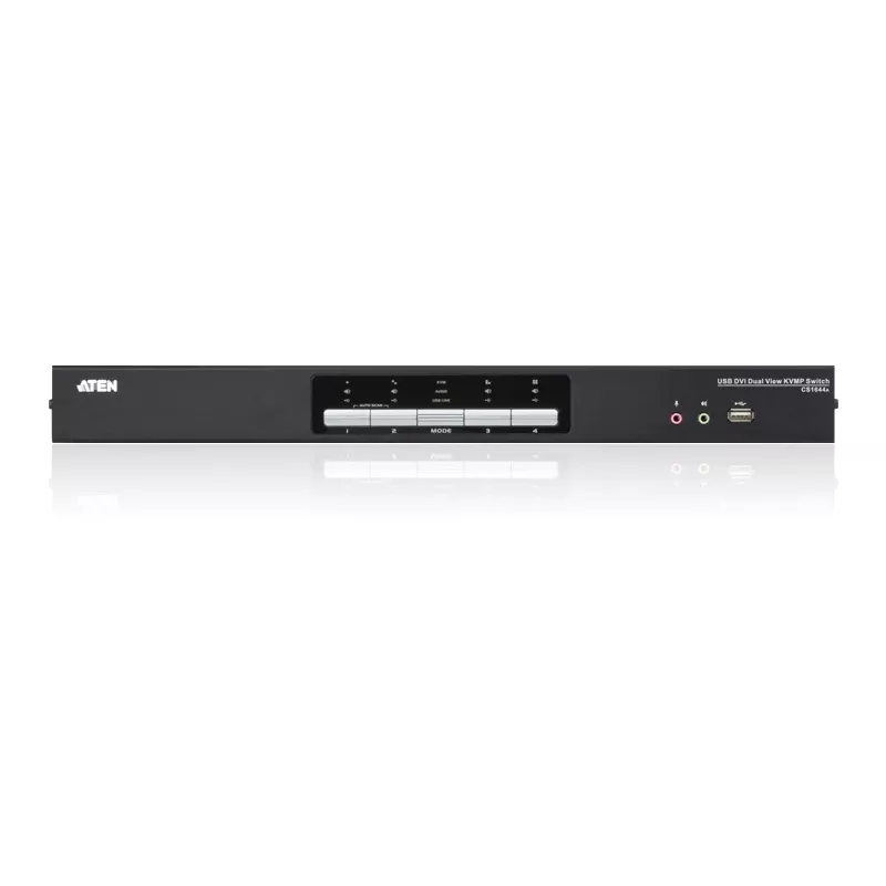 Conmutador KVM ATEN 4 puertos USB DVI Dual-View con audio y hub USB 2.0 (cables KVM incluidos)