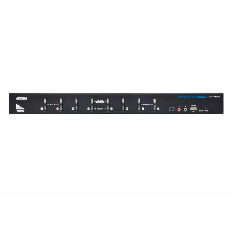 Conmutador KVM ATEN 8 puertos USB DVI Dual-Link con audio