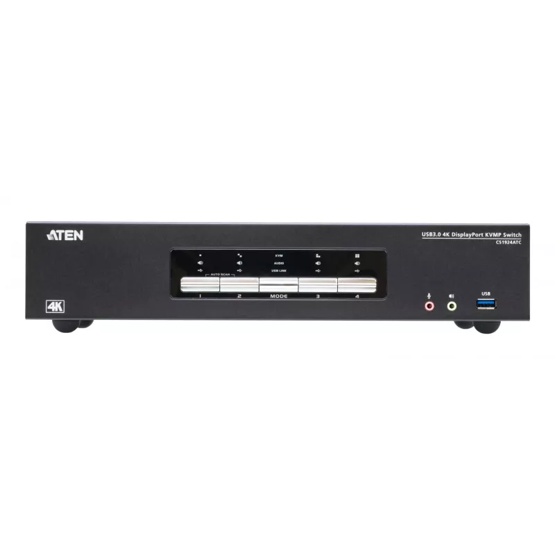 Conmutador KVM ATEN CS1924ATC USB DisplayPort 4K Ultra HD
