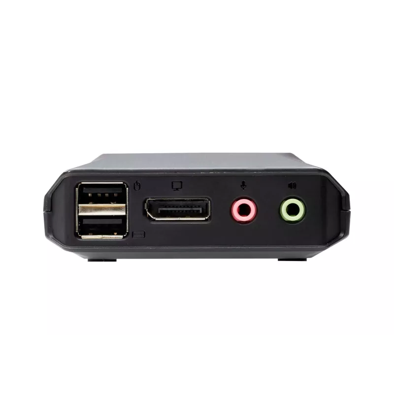 Conmutador KVM híbrido ATEN 2 puertos USB-C DisplayPort con cable, 4096 x 2160 píxeles, 4K Ultra HD, 0,74 W, negro