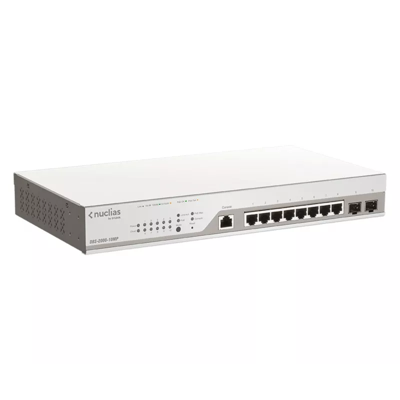 D-Link DBS-2000-10MP/E Switch de red Gestionado L2 Gigabit Ethernet (10/100/1000) Power over Ethernet (PoE) Gris