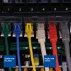 Cable de red slimline para centro de datos ACT Gris 5 metros LSZH U/FTP CAT6A con protección de pestaña de retención con conectores RJ45