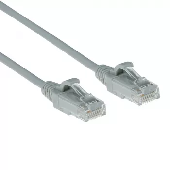 Cable de red slimline para centro de datos ACT Gris 0,5 metros LSZH U/UTP CAT6 snagless con conectores RJ45
