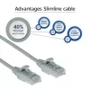 Cable de red slimline para centro de datos ACT Gris 3 m LSZH U/UTP CAT6 sin pestaña de retención con conectores RJ45