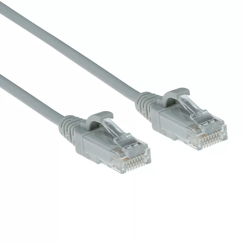ACT Gris 0,25 metros LSZH U/UTP CAT6 cable de conexión Slimline para centro de datos snagless con conectores RJ45