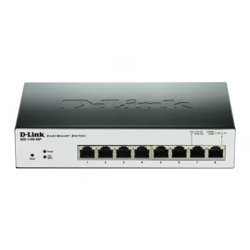 Switch de red D-Link DGS-1100-08P gestionado L2 Gigabit Ethernet (10/100/1000) Power over Ethernet (PoE) negro