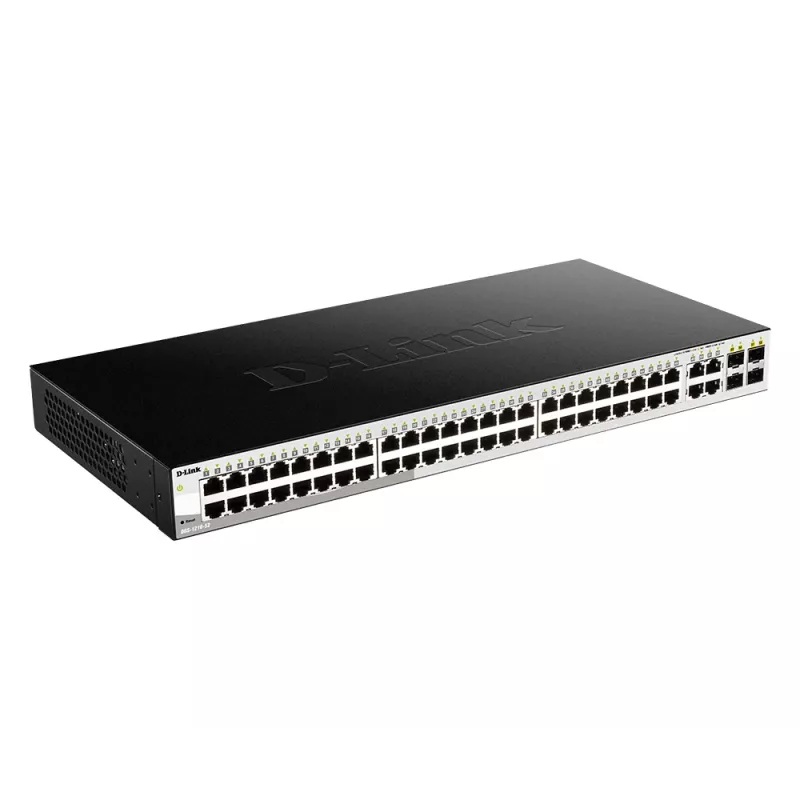 Switch gestionado inteligente D-Link 52 puertos Gigabit con 4 puertos combo 100/1000Mbps