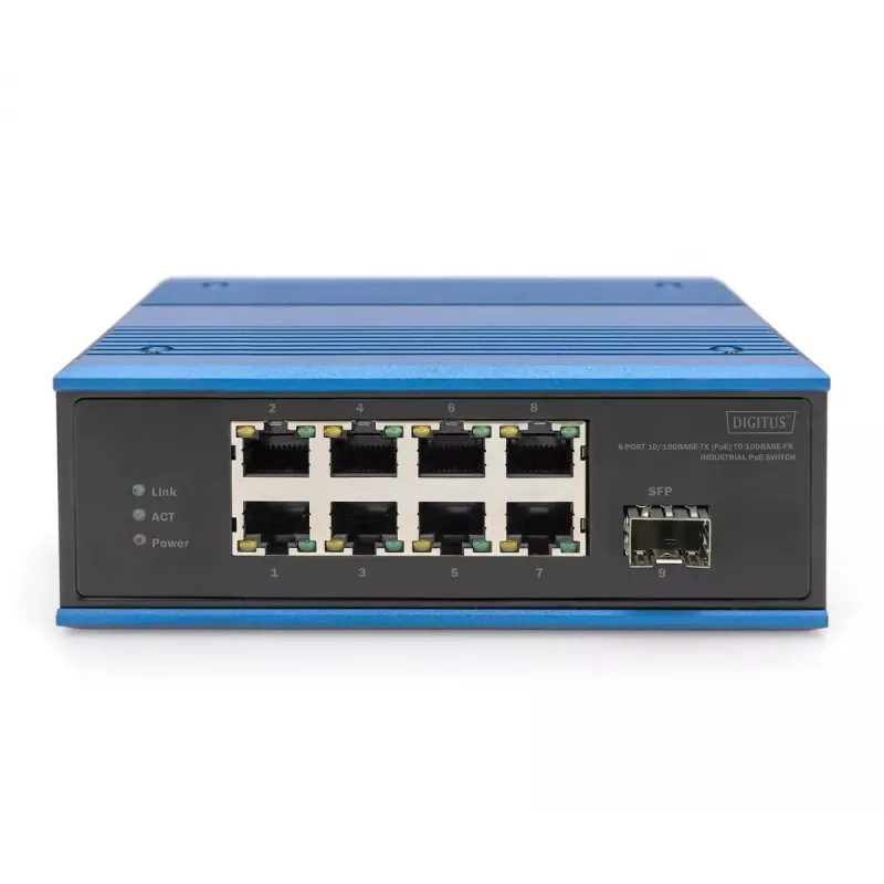 Switch no gestionado Digitus DN-651133 8 puertos Fast Ethernet industrial 1 uplink SFP