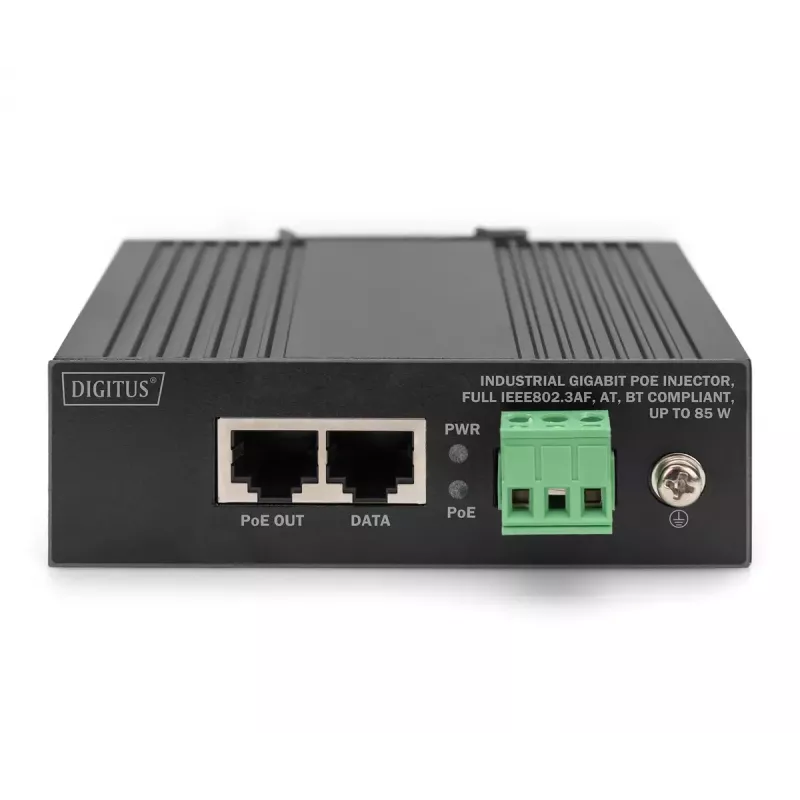 Digitus inyector PoE Gigabit Ethernet industrial IEEE 802.3af 802.3at 802.3bt