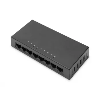 Switch no gestionado Digitus 8 puertos 10/100 Mbps Fast Ethernet carcasa metálica