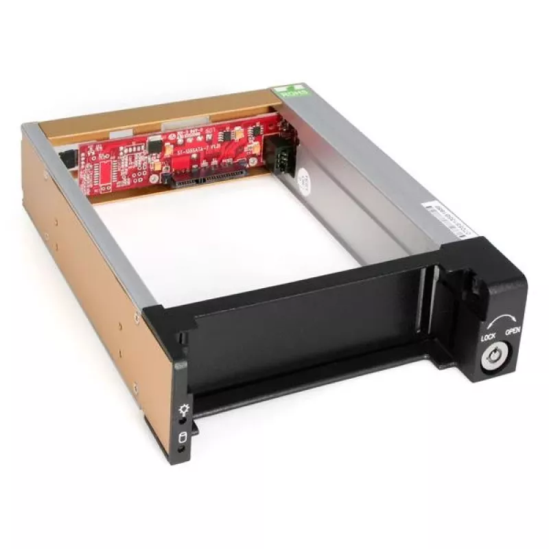 StarTech.com Bahía extraíble SATA de aluminio negro de 5,25 pulgadas fiable