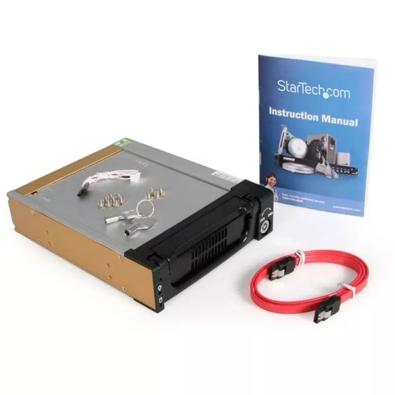StarTech.com Bahía extraíble SATA de aluminio negro de 5,25 pulgadas fiable