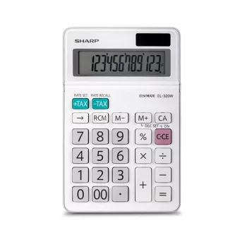 Calculadora básica Sharp EL320WB de sobremesa 12 dígitos blanca