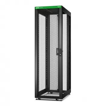 APC Easy Rack, 42U, negro, con techo, ruedas, patas, 4 escuadras de montaje y placa base, sin paneles laterales, 1991H x 600B x 1000T mm