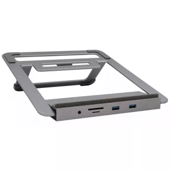 Soporte para portátil EXSYS EX-1223HM plata USB 3.2 Gen 1 100W