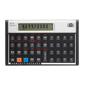 Calculadora de sobremesa HP 12c financiera aluminio, negra